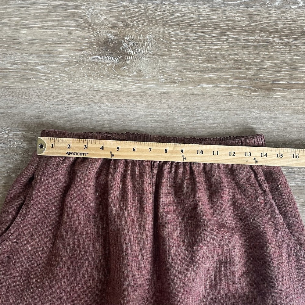 Flax Cropped Linen Pants in Dusty Rose - Picture 2 of 9
